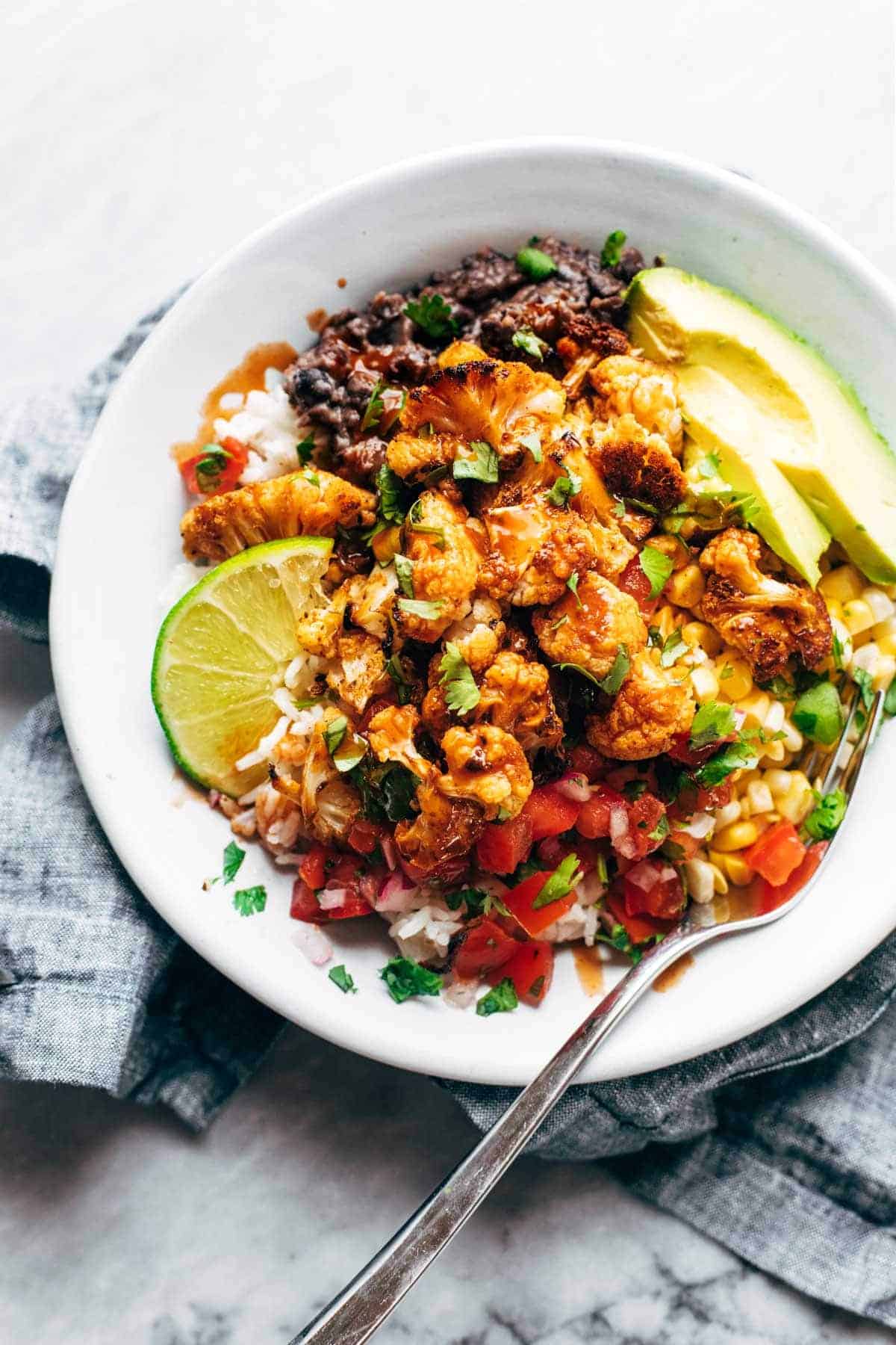 Roasted Cauliflower Burrito Bowls