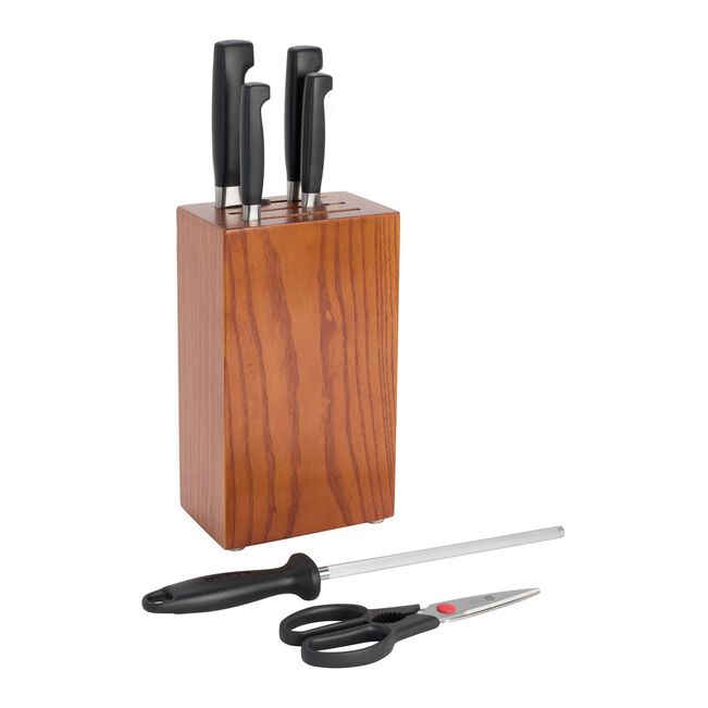 Zwilling Four Star Eco 7-pc, Upright Knife Block Set, Brown