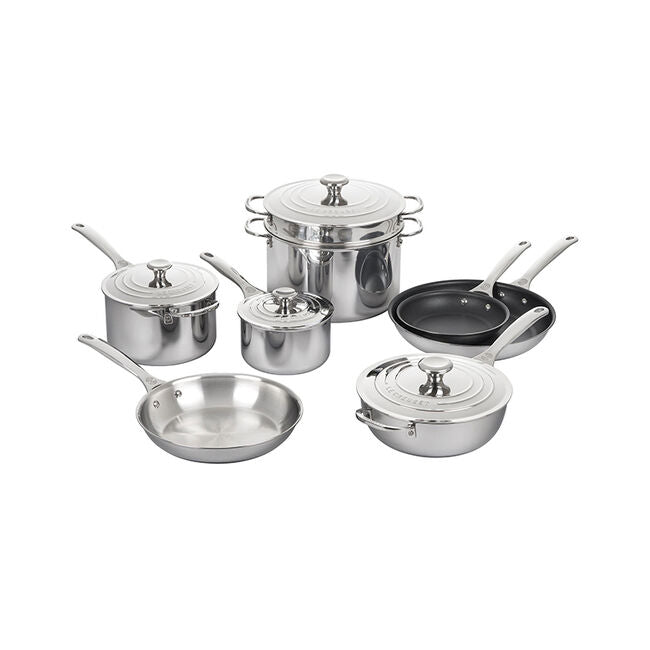 Le Creuset - Signature Stainless Steel 12-Piece Cookware Set