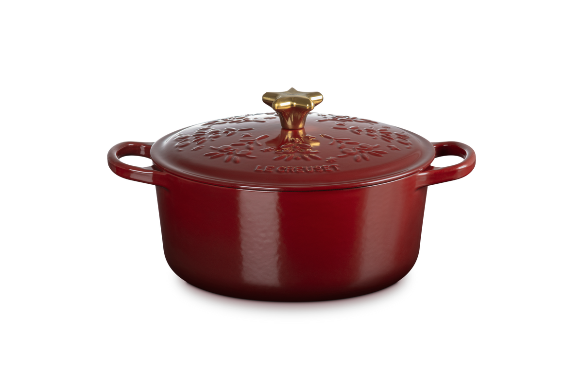 Le Creuset - Noël Collection Holiday Tree Signature Round Dutch Oven with Gold Star Knob