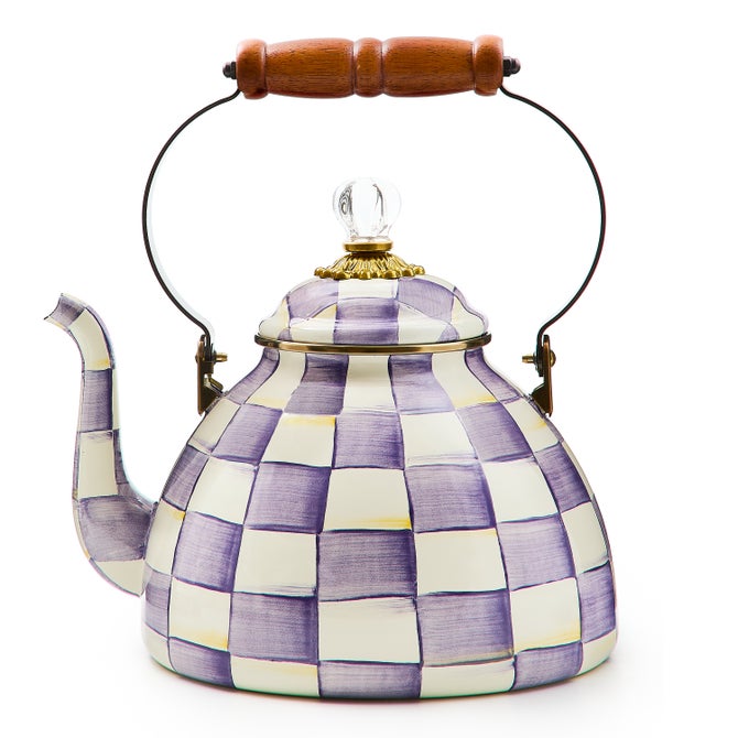 Mackenzie Childs - Mocha Check Tea Kettle