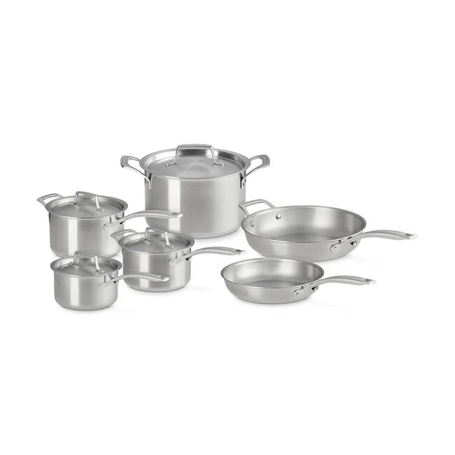 Le Creuset - Essential Stainless Steel 10-Piece Cookware Set