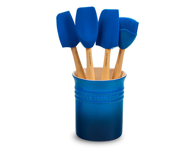 Le Creuset- 5-piece Silicone Utensil Set with Crock - Marseille