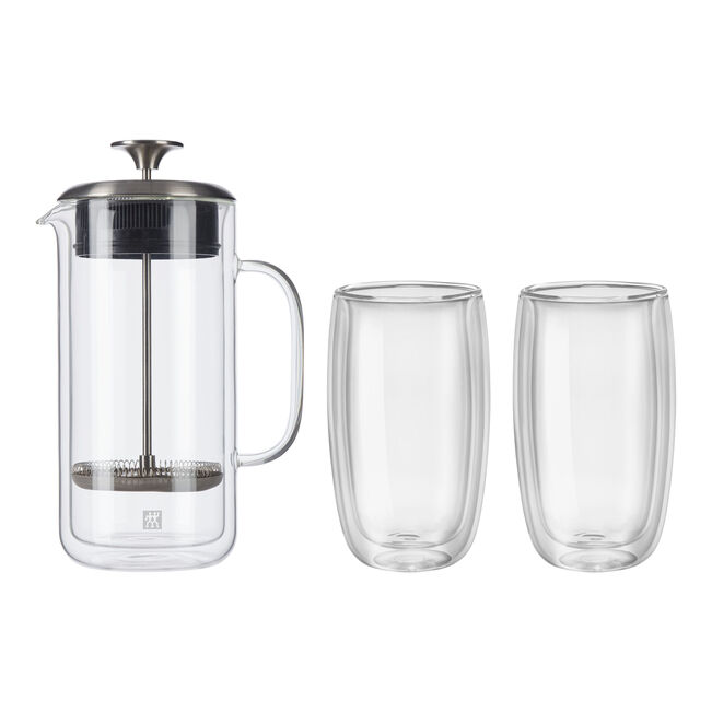 ZWILLING - 3-pc French Press And Latte Glass Set
