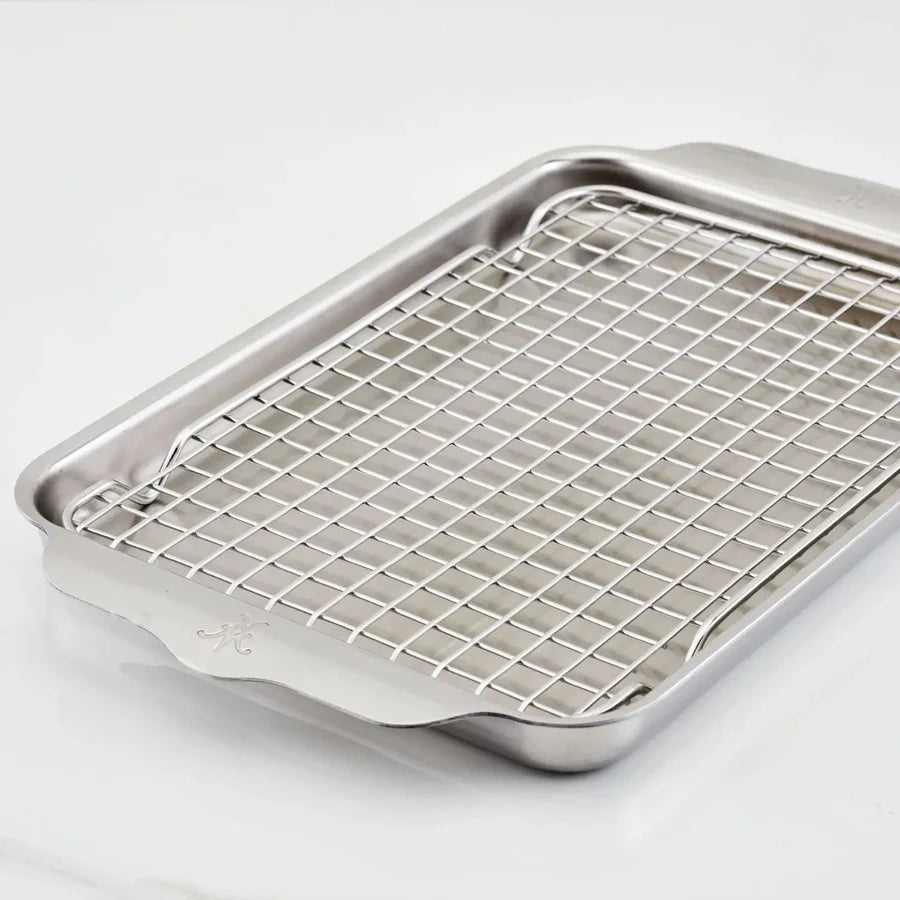 HESTAN OvenBond - Tri-ply Quarter Sheet Pans & Rack, 9-in x 12.5-in