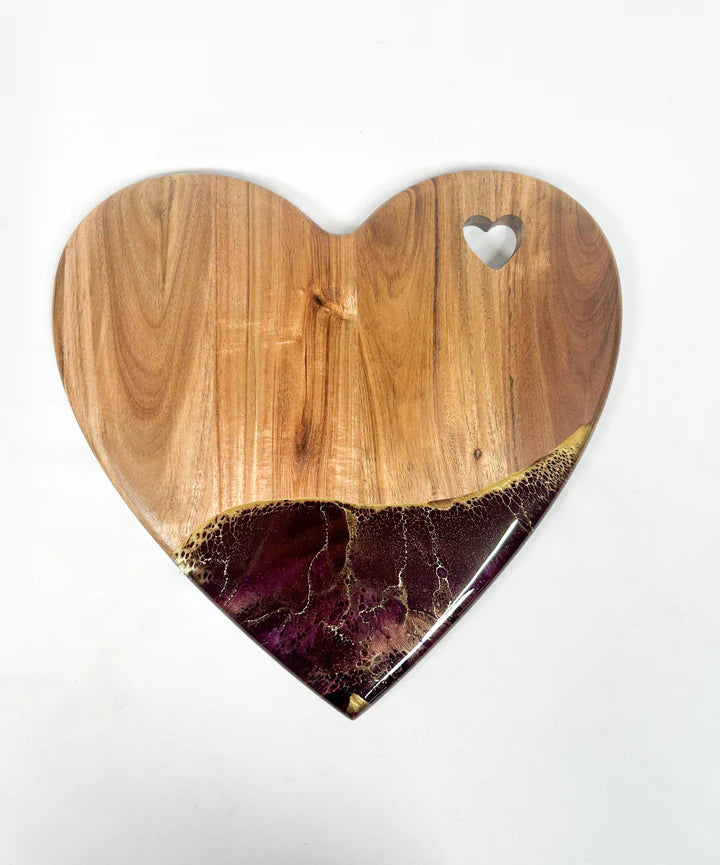Lynn & Liana Design - Heart-Shaped Acacia Board