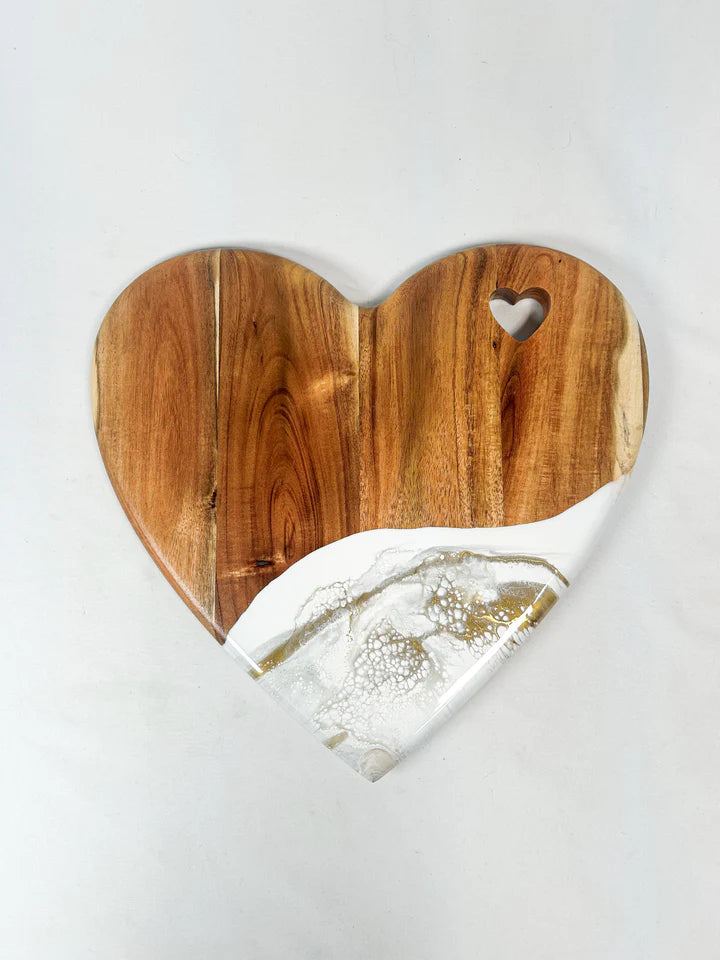 Lynn & Liana Design - Heart-Shaped Acacia Board