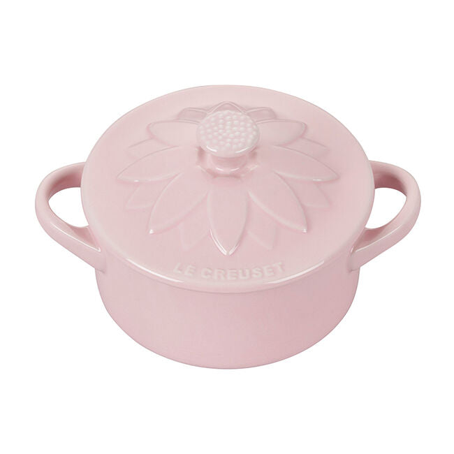 Le Creuset - Mini Round Cocotte with Flower Lid  - Chiffon Pink