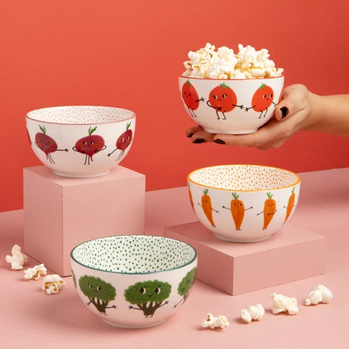 Now Designs - Funny Food Bowls Set of 4 Assorted