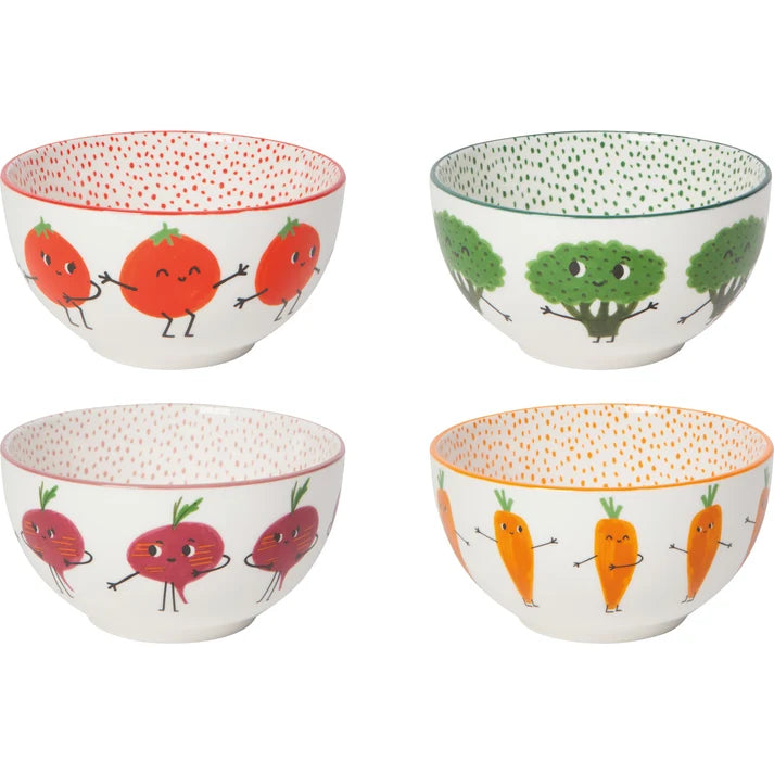 Now Designs - Funny Food Bowls Set of 4 Assorted