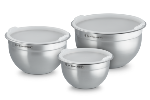 Le Creuset - Stainless Steel Mixing Bowls with Lids, Set of 3