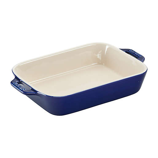 STAUB CERAMIC - 10.5-X 7.5-INCH, RECTANGULAR, BAKING DISH, DARK BLUE