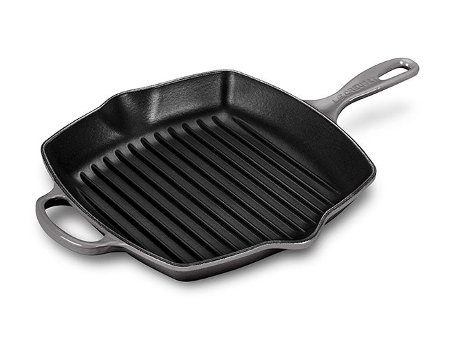 Le Creuset - 10 1/4" Signature Square Skillet Grill - Oyster