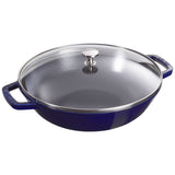 STAUB CAST IRON -  4.5 QT WOK WITH GLASS LID