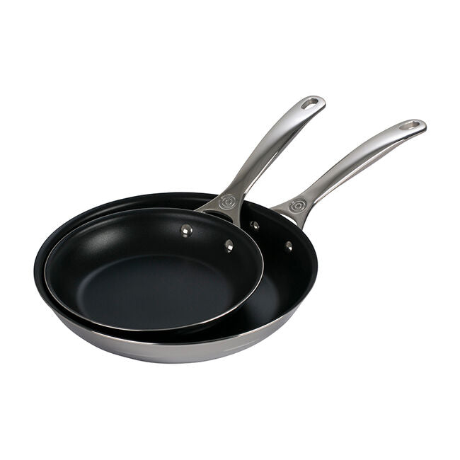 Le Creuset - 2 Piece Stainless Steel Nonstick Fry Pan (8" & 10")