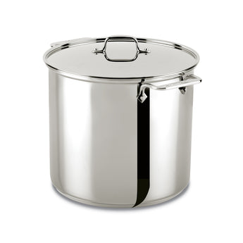 16 Qt Covered Stainless Steel Stock Pot
