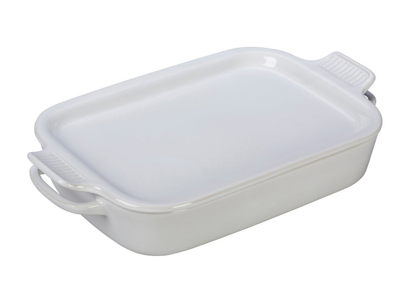 Le Creuset - Rectangular Dish With Platter Lid  2.75Qt - White